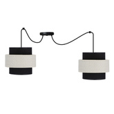 Lampa wisząca z abażurem Benta czarna podwójna do salonu