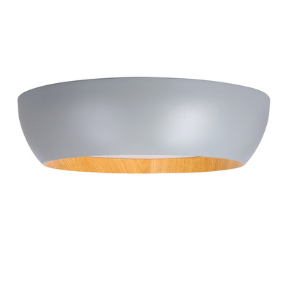 abruzzo lampa sufitowa plafon szaro drewniany klosz biały 14-24114