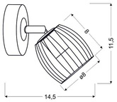 Lampa ścienna kinkiet 1X3W LED GU10 czarny matowy+satyna ZONK 91-54319