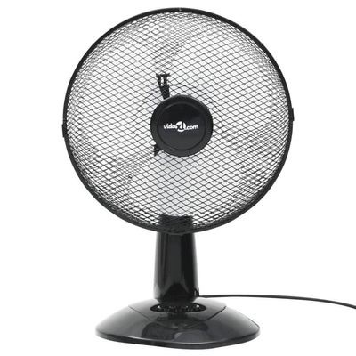 vidaXL Wentylator stołowy, 3 prędkości, 30 cm, 40 W, czarny