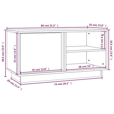 Szafka pod TV, miodowy brąz, 80x35x40,5 cm, lite drewno sosnowe vidaXL