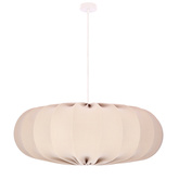 Lampa wisząca CAFEE' skandynawska z abażurem beżowym frappe 66 cm - nowoczesne oświetlenie sufitowe do salonu i jadalni E27