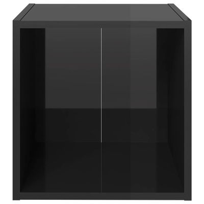 vidaXL Szafka pod TV, wysoki połysk, czarna, 37x35x37 cm