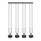 Lampa wisząca GLAM 4 BLACK/STRIPE