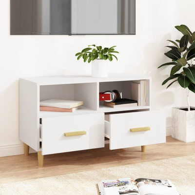 vidaXL Szafka pod TV, biała, 80x36x50 cm, materiał drewnopochodny wariant 8