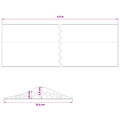 Uszczelka podłogowa do garażu 155 x 28 mm 4,5 m Guma EPDM
