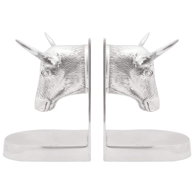 Podpórki do książek 2 pcs Srebrny 21,5 x 15,5 x 20 cm Aluminium