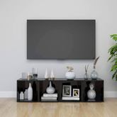 vidaXL Szafka pod TV, wysoki połysk, czarna, 37x35x37 cm