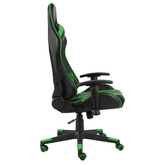 Obrotowy fotel gamingowy, zielony, PVC vidaXL