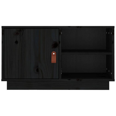 vidaXL Szafka pod TV, czarna, 70x34x40 cm, lite drewno sosnowe