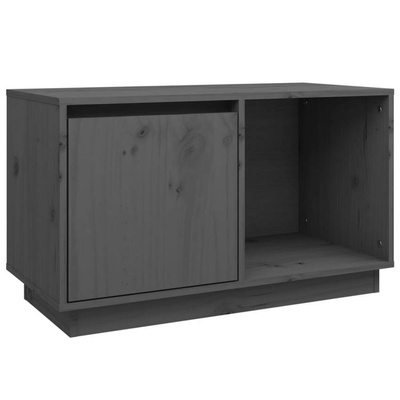 vidaXL Szafka pod TV, szara, 74x35x44 cm, lite drewno sosnowe