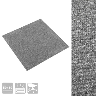 Dywan 20 pcs Szary 50 x 50 cm 100% polipropylen
