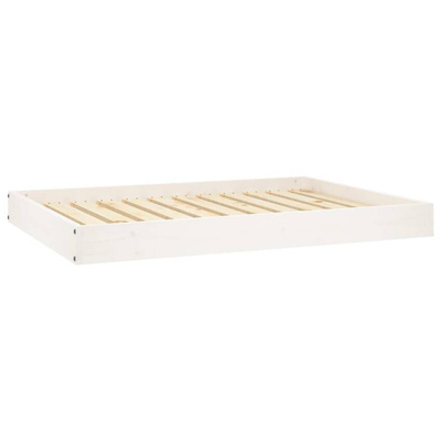 vidaXL Legowisko dla psa, białe, 101,5x74x9 cm, lite drewno sosnowe