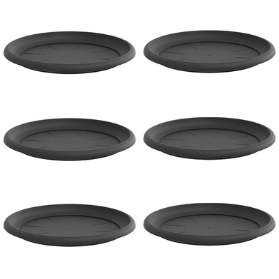 Okrągły Talerzyk Kwiatowy 6 pcs Czarny ? 14 x 2 cm