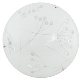 Plafon LED Floral okrągły do korytarza 30 cm biały szklany