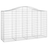 Kosze gabionowe, 8 szt, 200x50x120/140 cm, galwanizowane żelazo