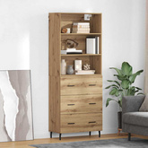 Highboard 2 szt. Dąb rzemieślniczy 69,5 x 32,5 x 180 cm