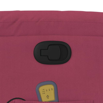 vidaXL Rozkładany fotel masujący, winna czerwień, obity aksamitem