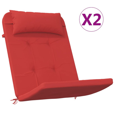 vidaXL Poduszki na krzesła Adirondack, 2 szt, czerwone, tkanina Oxford