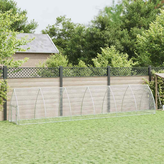 Klatka dla kurcząt, srebrna, 600x105x120 cm, stal galwanizowana