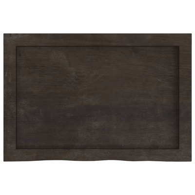 Półka, ciemnobrązowa, 60x40x(2-6) cm, wykończone drewno dębowe