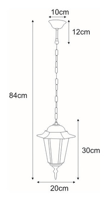 Lampa ogrodowa wisząca K-5009H CZARNY z serii STANDARD