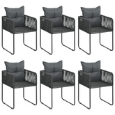 7-częściowy zestaw mebli ogrodowych rattan PVC, czarny