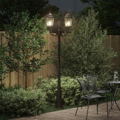 Lampa ogrodowa kolor bronzu 68 x 20 x 235 cm Aluminium i szkło