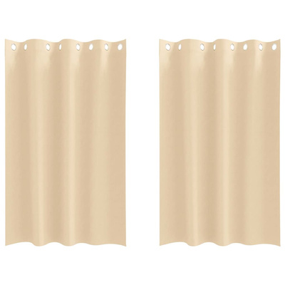 Firany blackout z kółkami 2 pcs Kremowy 175 x 140 cm Poliester