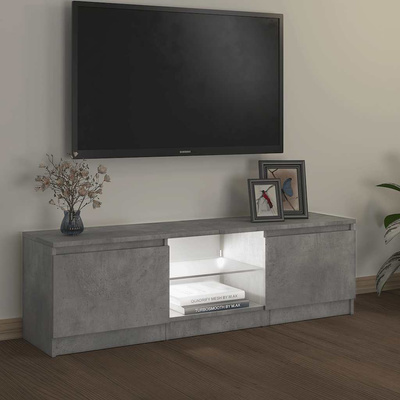 Szafka pod TV, z oświetleniem LED, szara, 120 x 30 x 36 cm