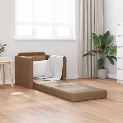 Sofa Bed Cappuccino 74 x 77 x 81 cm Sztuczna skóra