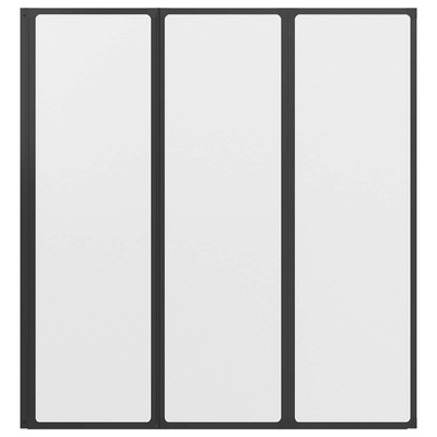 Parawan prysznicowy Czarny 132 x 2 x 140 cm Aluminium i PP