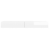 vidaXL Szafka pod TV z LED, biała z połyskiem, 120x35x15,5 cm