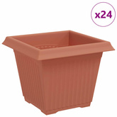 Kwadratowa doniczka na kwiaty 24 pcs Czerwony ceglasty