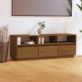 vidaXL Szafka pod TV, miodowy brąz, 140x37x50 cm, lite drewno sosnowe