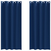 Firany blackout z kółkami 2 pcs Ciemnoniebieski 245 x 140 cm