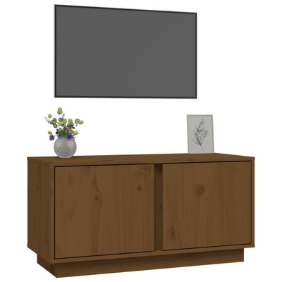 vidaXL Szafka pod TV, miodowy brąz, 80x35x40,5 cm, lite drewno sosnowe model standard