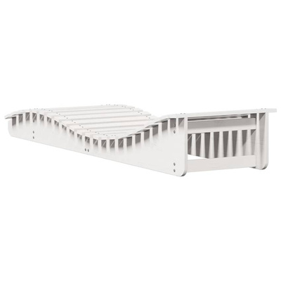 vidaXL Leżaki, 2 szt., białe, 205x60x31,5 cm, lite drewno sosnowe