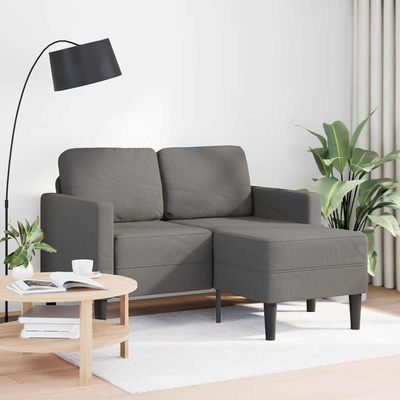 Sofa 2-osobowa z szezlongiem w kształcie litery L, jasnoszara