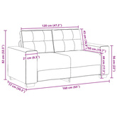 Sofa dwuosobowa obity lnem, 160x77x82 cm