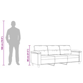 3-osobowa sofa, beżowy, 180 cm, tapicerowana mikrofibrą