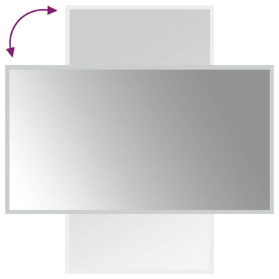 vidaXL Lustro łazienkowe z LED, 50x90 cm