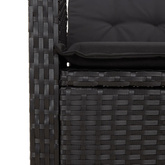 5-cz. zestaw mebli ogrodowych z poduszkami, czarny, polirattan