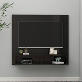 vidaXL Wisząca szafka pod TV, czarna, wysoki połysk, 102x23,5x90 cm