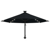 Parasol ogrodowy z LED, ścienny, 300 cm, czarny