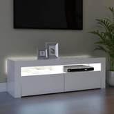 vidaXL Szafka pod TV z oświetleniem LED, biała, 120x35x40 cm