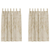 Zasłony z weluru z zasłonami 2 pcs Kremowy 175 x 140 cm Aksamit