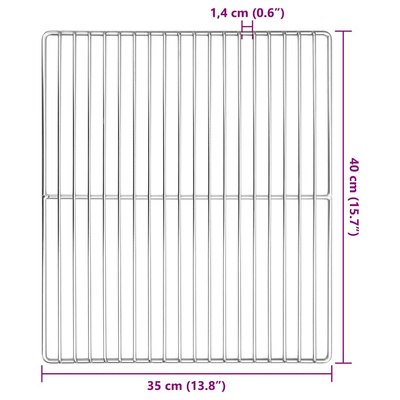 Ruszt grillowy Srebrny 40 x 35 cm Stal nierdzewna