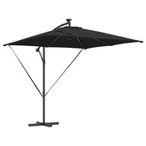 Parasol plażowy Czarny 249 x 249 x 250 cm Poliester i aluminium