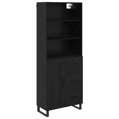 Highboard 2 szt. Czarny Dąb 69,5 x 34 x 180 cm